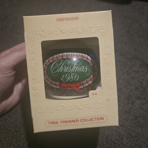 Hallmark | "Friendship" Glass Christmas Ornament 1980